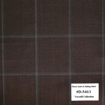 D-546/1 Vercelli V9 - Vải Suit 95% Wool - Nâu Caro